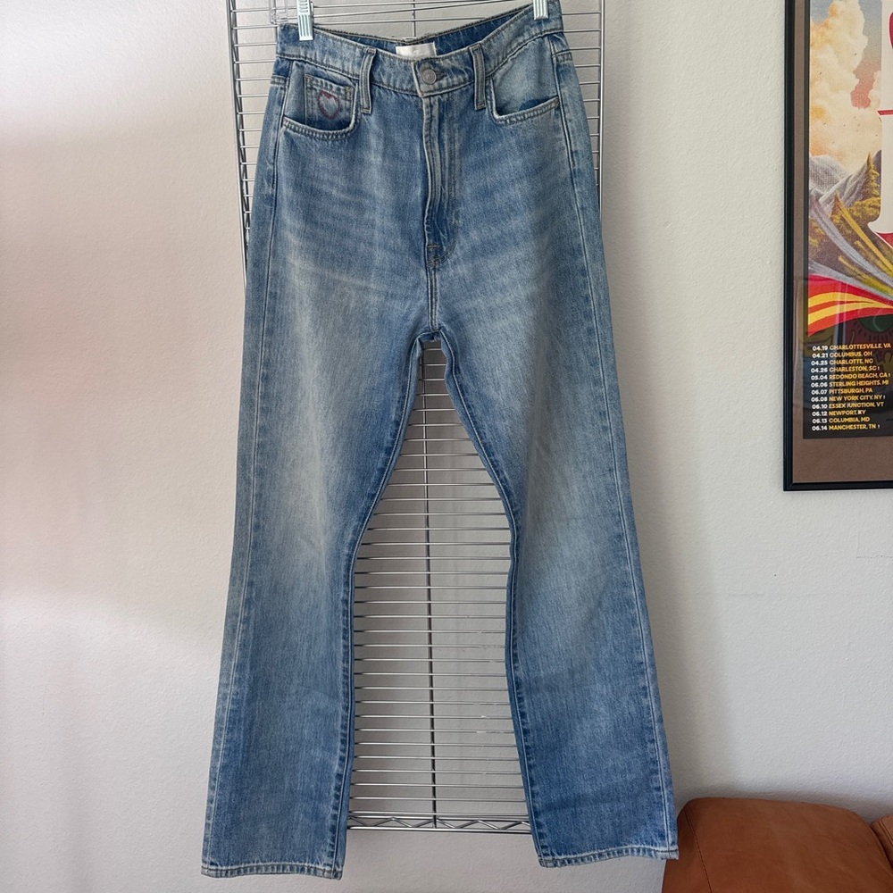 7FORALLMANKIND Easy slim Classic Blue Denim Jeans With Heart Stitching